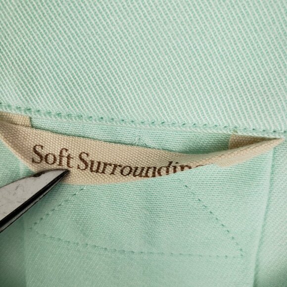 Soft Surroundings Fairmont Tunic Aqua Tencel V-Neck Button Trim Size Small - Picture 7 of 10